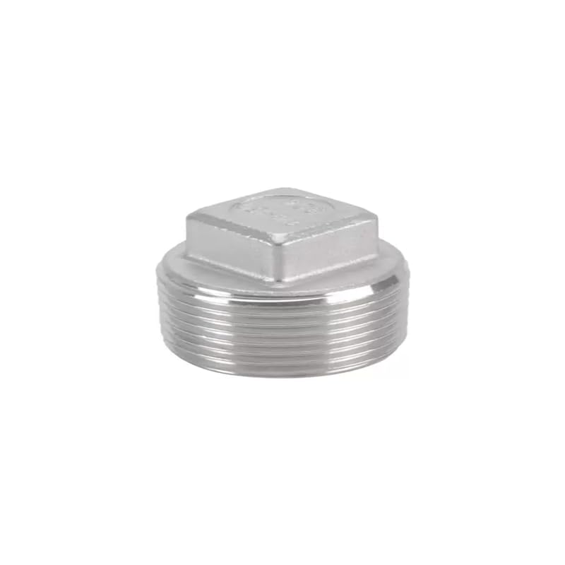 Stal nierdzewna 304BSPMęska zaślepka 1/4 "1 cm 1/2 3/4 "2.5 cm 3.17 cm 3.8 cm Wtyczka z łbem kwadratowym BSP Gwint Zaślepki do rur i akcesoria (5PCS_DN32)