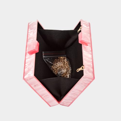 Image of RomanticDesign Women Acrylic Handbag Rattan Woven Pattern Square Box Crossbody Handbag Shoulder Bag Chain Purse