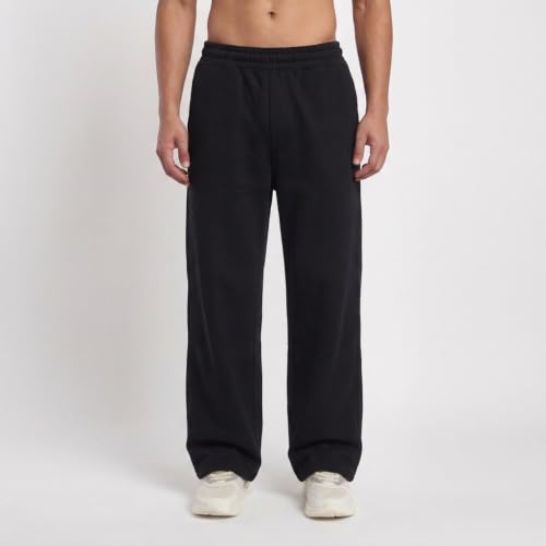 Image of MARK LOUIIS Men's Baggy Trackpants | Regular Fit Cotton Sweatpants with Drawstring Waist & Side Zipper Pockets | Oversized Casual Track Pants for Gym