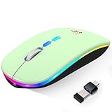HOTLIFE Wireless Mouse Led Slim Rechargeable Bluetooth Mouse, Ergonomic Design Noiseless Mouse Porta