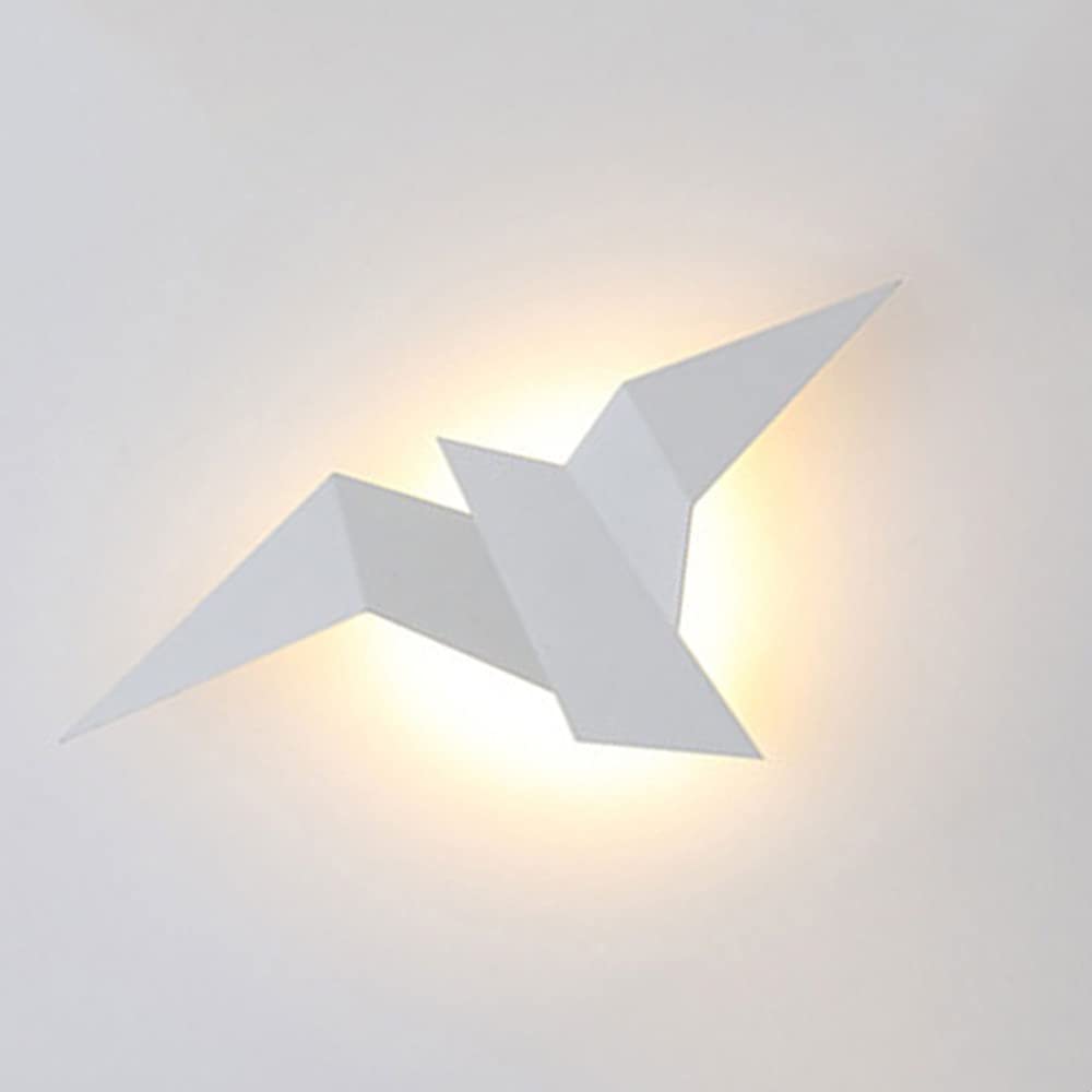 HYJAUSXB Small Wall Lights Indoor 3000K丨Bird Lamp Geometric Shape Mount Light Fixture丨Modern 3W LED Sconces Lighting Fixtures丨Wall Wash for Bedroom Headboard Home Décor (White)