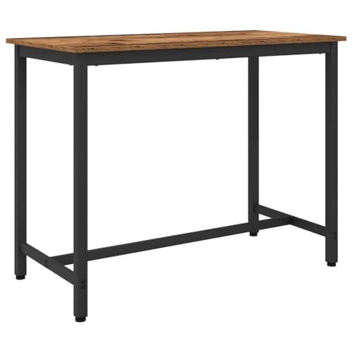 LoogCape Mesa de madera recuperada de 100 x 50 x 76,5 cm con estructura de acero ajustable en altura, versátil escritorio, mesa de comedor, lugar de trabajo para oficina, oficina, oficina, salón