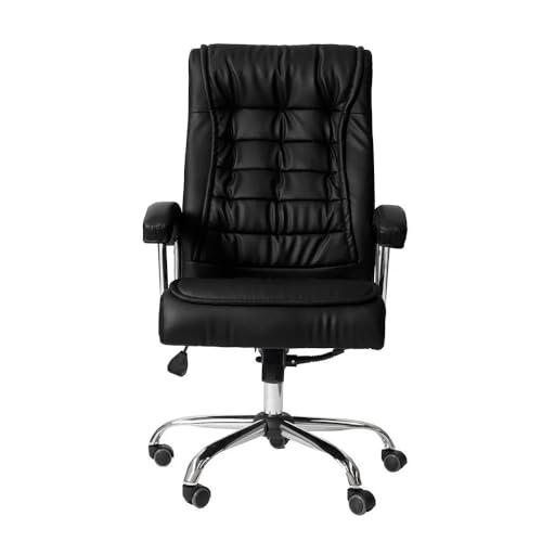 Cadeira de Escritório Presidente Monique Big Preta - Ergonómica, Molas Ensacadas, Couro Sintético