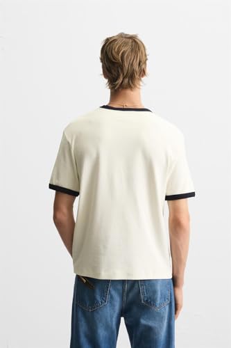 Image of Alan Jones Clothing Men's Regular Fit Stretch Cotton T-Shirt | Round Neck Short Sleeve Contrast Trim Tee | Casual Crew Neck T-Shirt for Men