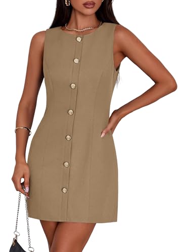 PRETTYGARDEN Work Dresses for Women 2026 Summer Business Formal Short