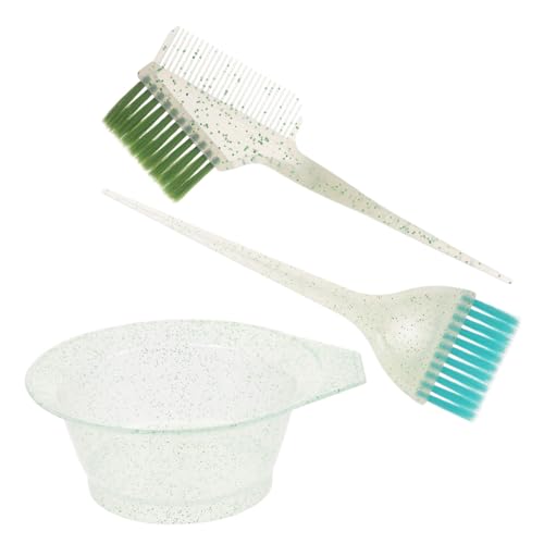 Ipetboom 1 Juego De Cuencos De Aceite Para Hornear Juego De Tres Piezas Cepillo De Tinte Para El Cabello Brillante Tazón Para Mezclar Tinte Para El Cabello Tóner Para El Cabello