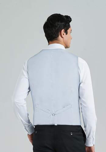 Image of HISDERN Mens Suit Vest Business Casual Dress Waistcoat Vest Solid Color Formal Wedding Vests for Suits or Tuxedo