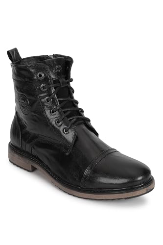 Allen Cooper Crumbled Leather Boots For Men