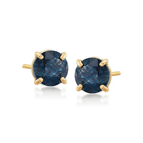Ross-Simons 0.60 ct. t.w. Round Sapphire Stud Earrings in 14kt Yellow Gold