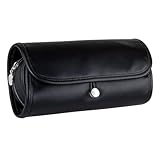 Elegante Estuche de Maquillaje para Mujer, Estuche para Brochas de Maquillaje de Gran Capacidad, Neceser de Viaje con Compartimento Separado para Brochas, para el Hogar, Cosméticos de Viaje (Negro)