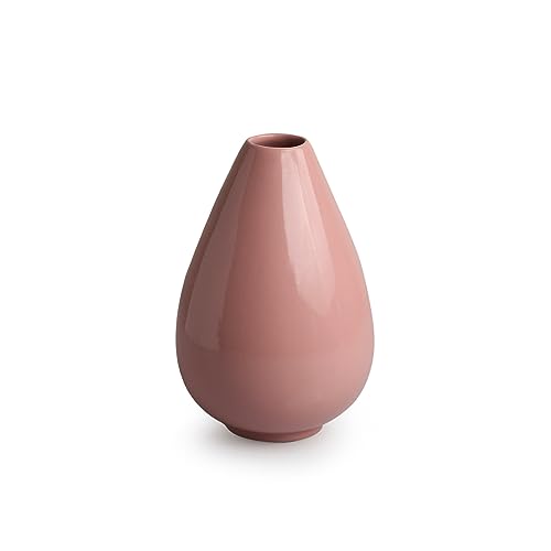 Image of ExclusiveLane 'Dewdrop' Modern Ceramic Decorative Vases for Home Decor Flower Vase for Living Room Bedroom (Handglazed Studio Pottery, 8.3 Inches)