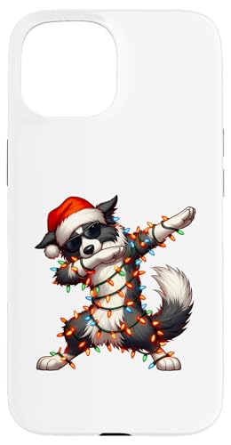 Carcasa para iPhone 15 Dabbing Border Collie - Gafas de sol con diseño de perro