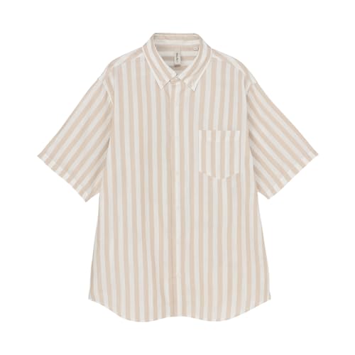 カジュアルシャツ Pitta Re: Wガーゼ ボタンダウン 半袖 メンズ RM02I103DB40B4G-60 ライトブラウン Mサイズ