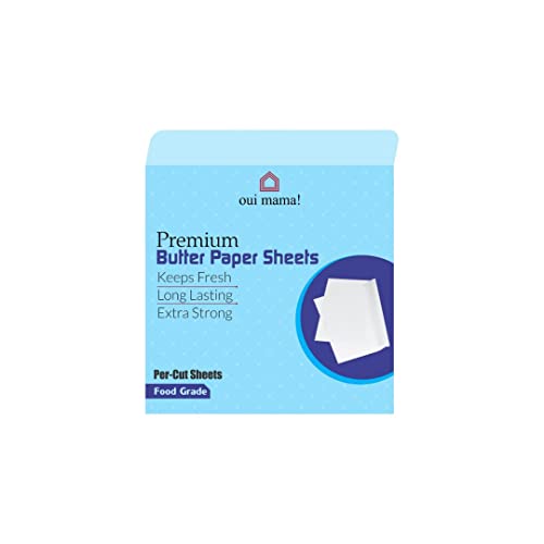 Image of Parchment Paper for Food Wrapping, Sandwich, Pizza, Burger Baking, Cooking Frying -100 Sheets by Just Go Eco (White)