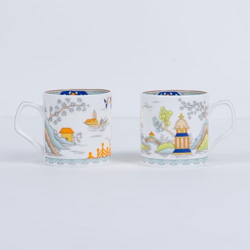 Image of GOLDEN QUEEN'S Handcrafted Floral Tea Cups - Set of 6 | Perfect for Daily Use, Elevate Your Tea and Coffee Experience - Oriental Pagoda