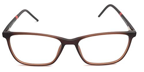Image of SIGHT N SHADE Eyewear Matte Brown Full Rim Frame Rectangular /Square Curve Edges Medium(51) Free Size Spectacles Light Weight for Men Women Boy Girl For All Kind of Face Cut