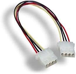Kentek 12 Inch 12" 4 Pin Molex 5.25 Female to 4 Pin Molex 5.25 Female F/F IDE DC Internal Computer PC Power Cable Adapter Cord