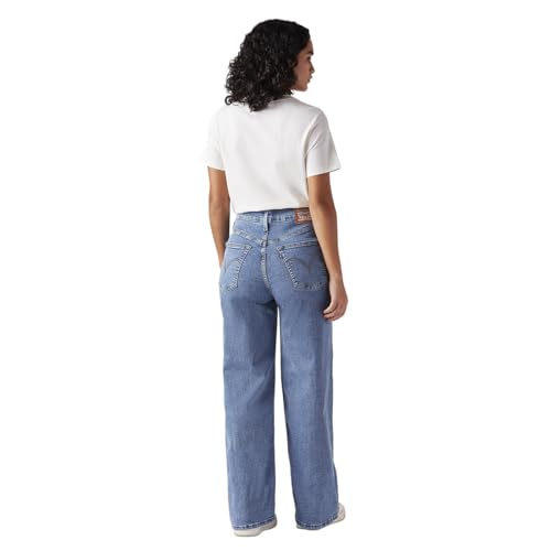 Image of Women's Blue Ribcage Wide Leg fit high Rise Jeans