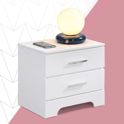 Click365 Hudson White 2-Drawer Nightstand