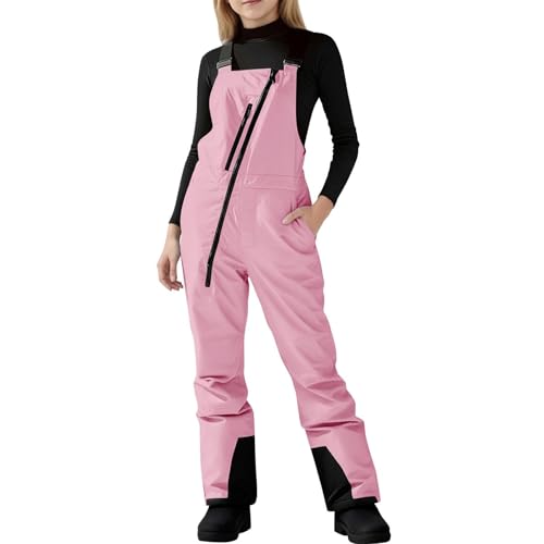 Zilosconcy skihose kinder 152,Skihose Kinder 2026 Jungen Mädchen kurzgröße Outdoor Winter Schneehose Frauen Winddicht Softshellhose Warme Wasserdicht Trekkinghose Outdoorhose Rosa 6-7years