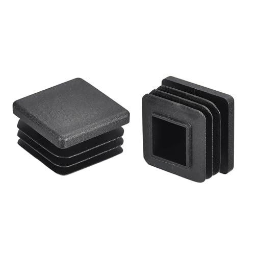 Image of uxcell 10Pcs 25mmx25mm(0.98inch) Plastic Tubing Plug Square Post End Caps for Handrail Stair Newel Guardrail Tube Black