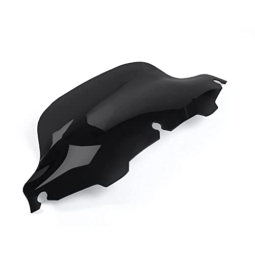 Image of Black 8 inch Wave Windshield Windscreen Compatible for 1996-2013 Harley Davidson Street Glide Electra Glide Ultra Classic Touring FLHT FLHTC FLHX Tri Glide 96-13