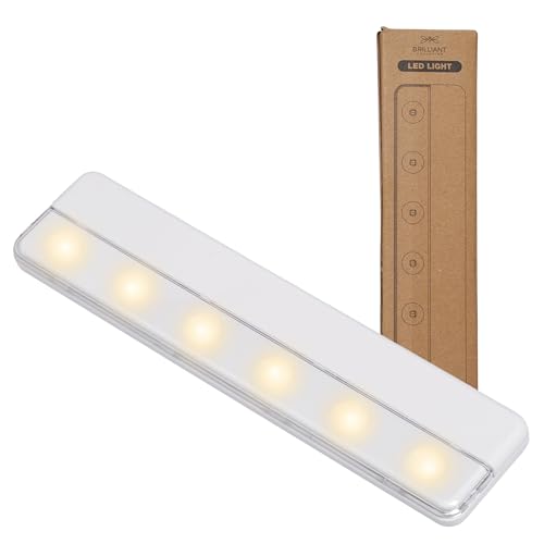 Brilliant Evolution Wireless Ultra Thin LED Light Bar- Battery Operated Lights - Kitchen Under Cabinet Lighting - Closet Light - Stick On Push Light - Under Counter Lights for Kitchen (1pk, 65 Lumens)