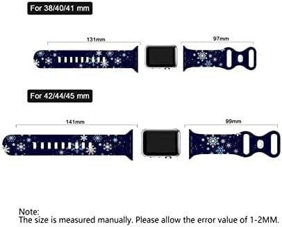 Miniatura 8 de Correa de reloj de Navidad compatible con Apple Watch de 1.496 in 1.575 in 1.614 in 1.654 in 1.732 in 1.772 in, correa de silicona para reloj de
