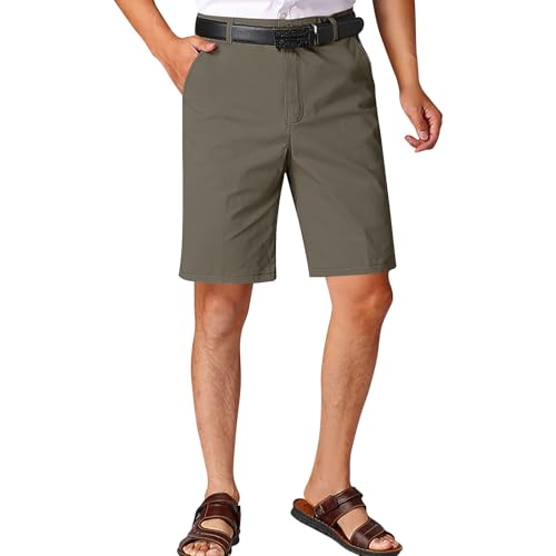 Mens Cargo Shorts Plus Size Summer Casual Cotton Twill Shorts with Pockets Chino Shorts Leisure Golf Shorts