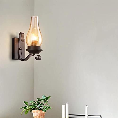 Aplique de pared retro interior con tulipa de vidrio para lámpara de salón 4