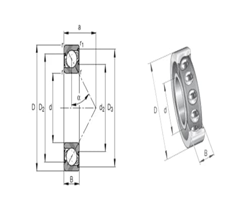 Roulement 71908C P4 GA haute précision pour broche de machine-outil CNC