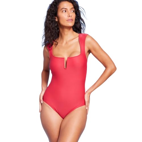 Women's Full Coverage Tummy Control Cap Sleeve U-Wire One Piece Swimsuit -