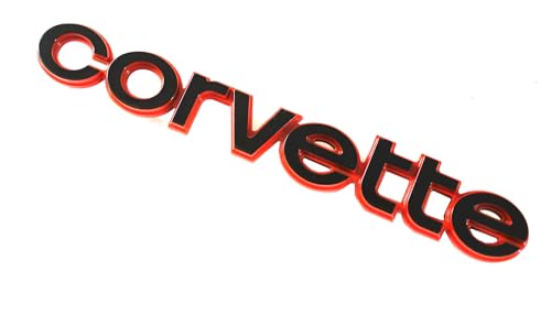 Image of Replacement for Corvette 1980-1982 C3 Rear Bumper Emblem Badge Script Corvette New (Red)