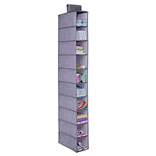 Iklob® Store: Organisateur de rangement suspendu (10 niveaux Gris - 30 x 15 x 120 cm) , Organisateur de chaussures, Organisateur de vêtements et organisateur de sacs Cover