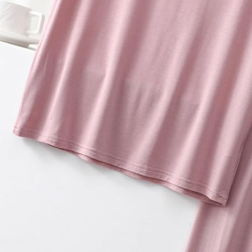 Lightweight Summer Pajamas 2 Piece Outfits Women Lounge Sets Short Sleeved Trousers Casual Wide Leg Pants3