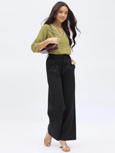 Image of SheWill Printed Top with Contrast Tipping - Stylish Ethnic & Western Tops for Women - Summer Travel Wear, Trendy Tops for Jeans, Lightweight & Comfortable Casual Wear