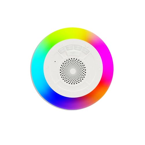 Haut-Parleur de Piscine avec Lumières, Haut-Parleur Portable BT IPX7 étanche pour Bain à Remous, Micro intégré Mains Libres Haut-Parleur Flottant de...