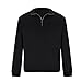 Quarter Zip Pullover Men Casual Sweatshirts Long Sleeve Sweater Tops Fashion Slim Fit Pullovers Comfy Work Shirts, Suéteres para Hombre, Mens Casual Sweater Black