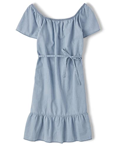 The Children's Place Girls' Mommy and Me Chambray Tiered Dress
