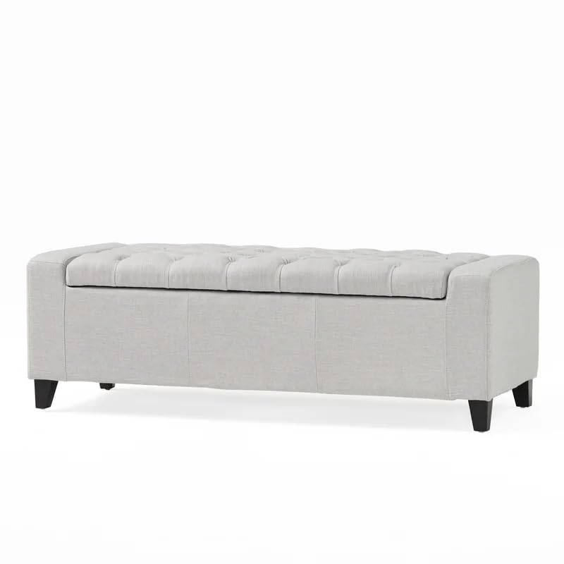 LEGACY OF COMFORT Amalfi Two Seater Sofa Storage Lounge Box Handle Storage Ottoman Bench for Living Room Bedroom and Offices (Silver)-image-36