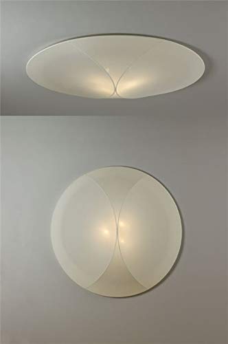 Deckenlampe Raja Stoffschirm Rund EVG Energiesparlampe Ø60cm Weiß Stoff Schirm