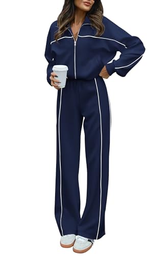 Image of BTFBM Women's Two Piece Tracksuit Fall 2026 Long Sleeve Zip Up Sweatshirt Long Pants Outfits Jogger Sweatsuit Sets