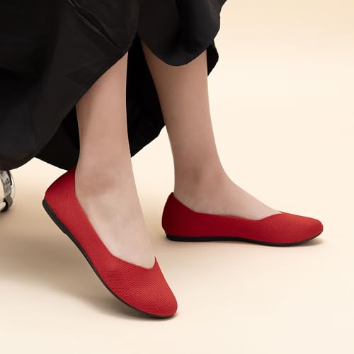 Image of Women's Ballet Flat Dressy Casual Knit Shoes Round Toe Women Mesh Flats