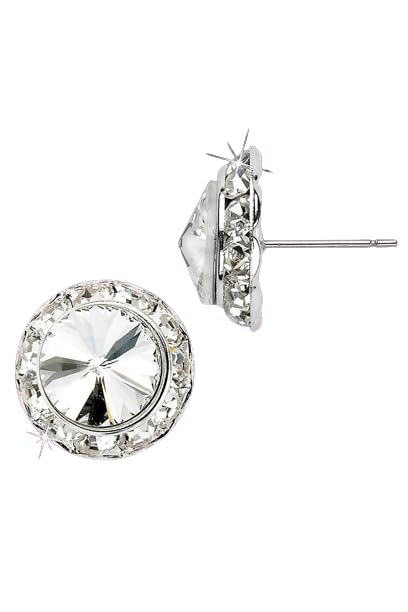 GLAMOUR GODDESS RHINESTONE 17MM DANCE EARRINGS PIERCED