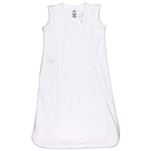 Image of HonestBaby Organic Cotton Matelasse Wearable Blanket, Bright White, Large