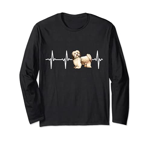 Havanese Heartbeat Love My Dog Long Sleeve T-Shirt, Black