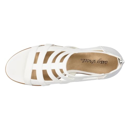 Sandale à talon blanc 39 EU avec coupe X-Large stable et large - 2