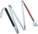 Aluminum mobility folding cane for the blind (folds down 5 sections) (105cm (41.3 inch)-black handle)