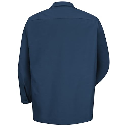 Image of Red Kap Men's Long Sleeve Industrial Work Shirt | Moisture Wicking Button Up, Wrinkle Resistance Fights Fading & Stains