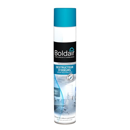BOLDAIR - Destructeur d'odeurs - Parfume pendant des heures - surfaces et textiles - Sans Parfum - Sans colorant - Désodorise en 5secs - 500ml - Fabrication Française